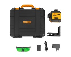Лазерный уровень мультипризм. LXI 360-3 Green, 30 м, 520 Нм, акк. Li 2800 mAh, резьба 1/4" Denzel-foto12