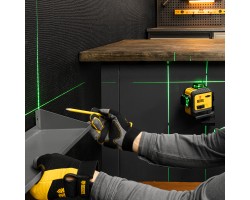 Лазерный уровень мультипризм. LXI 360-3 Green, 30 м, 520 Нм, акк. Li 2800 mAh, резьба 1/4" Denzel-foto17