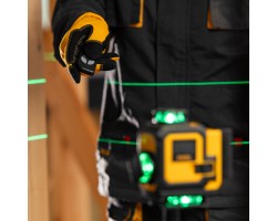 Лазерный уровень мультипризменный DLV 360-4T, 30 м, зеленый луч, Li-Ion 2,4 Aч, штатив// Denzel-foto34