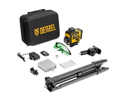 Лазерный уровень мультипризменный DLV 360-4T, 30 м, зеленый луч, Li-Ion 2,4 Aч, штатив// Denzel-foto2