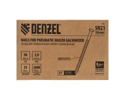 Гвозди для пнев. нейлера (оцинк.) длина - 50 мм, диам. - 2,9 мм, 2000 шт. Denzel-foto4
