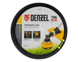 Леска для триммера витой квадрат, 2,7мм х 196м, на DIN катушке FLEX CORD Denzel-foto3