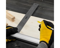 Угольник стальной 400 мм, нержавеющая сталь, градуировка, алюминиевое основание Denzel-foto6