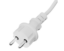 Шнур сетевой Energy Series, ПВС, 1,5 м, 2 x 1,5 мм, с неразборной вилкой, белый, Denzel-foto4