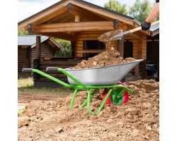 Тачка садово-строительная с PU колесом, грузоподъемность 180 кг, объем 90 л Сибртех-foto14