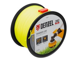 Леска для триммера звезда, 2,7мм х 202м, на DIN катушке FLEX CORD Denzel