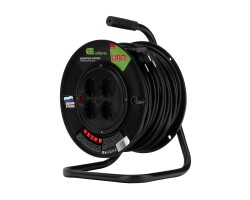 Удлинитель силовой на кабельной катушке, ПВС, 50 м, 4 розетки, 16А, тип УХз16, Сибртех