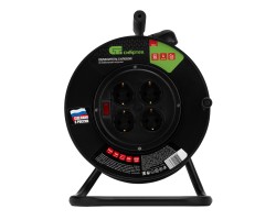 Удлинитель силовой на кабельной катушке, ПВС, 50 м, 4 розетки, 16А, тип УХз16, Сибртех-foto4