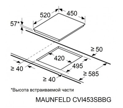 Варочная панель Maunfeld CVI453SBWH