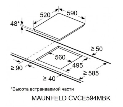 Варочная панель Maunfeld CVCE594MBK2