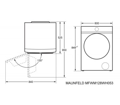 Стиральная машина Maunfeld MFWM128WH053