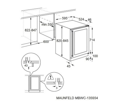 Холодильник Maunfeld MBWC-135S54