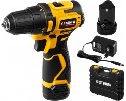 STEHER 12 В, 35 Нм, 2 АКБ (2 Ач), бесщеточная дрель-шуруповерт, кейс (CDB-120-2)-foto2