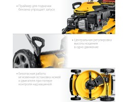 STEHER 2.9 кВт, 4.5 л.с., 460 мм, самоходная газонокосилка бензиновая GLM-460p-foto4