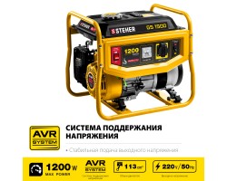 STEHER 1/1.2 кВт, однофазный, асинхронный, бесщеточный, бензиновый генератор GS-1500-foto2
