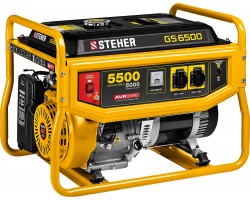 STEHER 5/5.5 кВт, однофазный, синхронный, щеточный, бензиновый генератор GS-6500