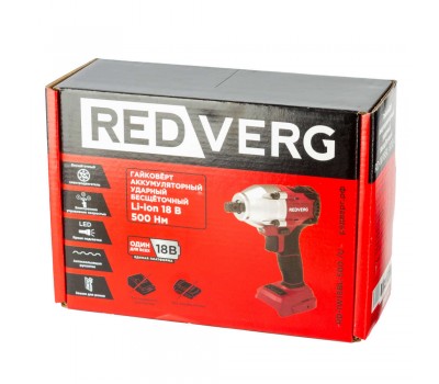 Аккумуляторный гайковерт ударный REDVERG RD-IW18BL-500/U (без акк, без з/у)