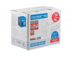 Инвертор сварочный SOLARIS MMA-200 (230В, 20-200 А, 70В, электроды диам. 1.6-4.0 мм, вес 3.4 кг) (MMA-200)-foto6