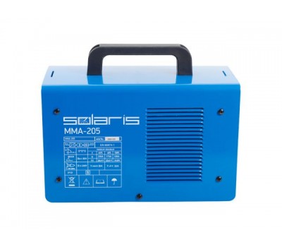 Инвертор сварочный SOLARIS MMA-205 (230В, 10-200 А, 85В, электроды диам. 1.6-4.0 мм, вес 5.1 кг) (MMA-205)