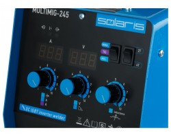 Полуавтомат сварочный Solaris MULTIMIG-245 (230В, MIG/FLUX/MMA/TIG, евроразъем, горелка 3 м, смена полярности, 2T/4T, рег-ка индуктивн.) (SOLARIS) (MULTIMIG-245)-foto2