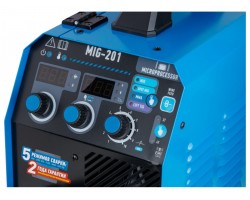 Полуавтомат сварочный Solaris MIG-201 (230В, MIG/SPOT/FLUX/MMA/TIG, встроенная горелка 2 м, смена полярности, 2T/4T, рег.индуктивн.) (SOLARIS) (MIG-201)-foto4