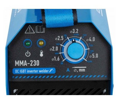 Инвертор сварочный SOLARIS MMA-230 (230В, 20-230 А, 69В, электроды диам. 1.6-5.0 мм, вес 3.7 кг) (MMA-230)