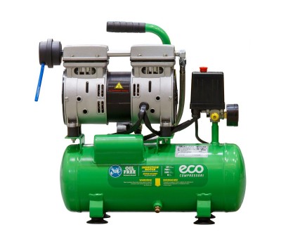 Компрессор ECO AE-10-OF1 безмасляный (120 л/мин, 8 атм, коаксиальный, безмасляный, ресив. 10 л, 220 В, 0,7 кВт) (AE-10-OF1)