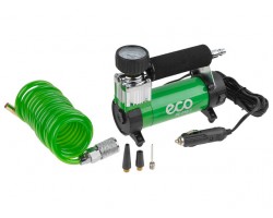Компрессор автомобильный ECO AE-016-1 (12 В, 150 Вт, 40 л/мин, 10 бар (манометр 7 бар), съемный спир. шланг, сумка) (AE-016-1)