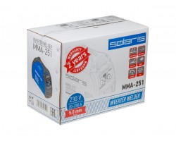 Инвертор сварочный SOLARIS MMA-251 (230В, 20-250 А, 70В, электроды диам. 1.6-5.0 мм, вес 5.3 кг) (MMA-251)-foto7
