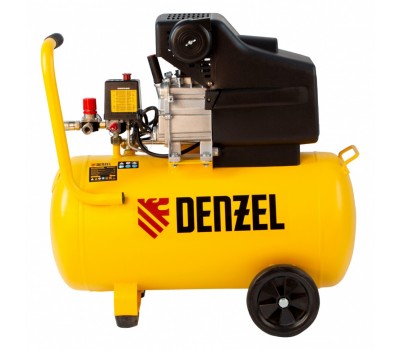 Компрессор воздушный, прямой привод DC1500/50, 1.5 кВт, 50 литров, 220 л/мин Denzel