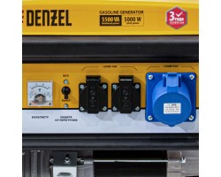 Генератор бензиновый GE 6900, 5.5 кВт, 220 В/50 Гц, 25 л, ручной старт Denzel-foto15