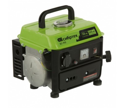 Генератор бензиновый БС-950, 0.8 кВт, 230 В, 2-х тактный, 4 л, ручной стартер Сибртех