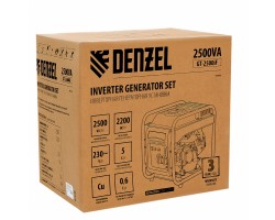 Генератор инверторный GT-2500iF, 2.5 кВт, 230 В, бак 5 л, открытый корпус, ручной старт Denzel-foto16