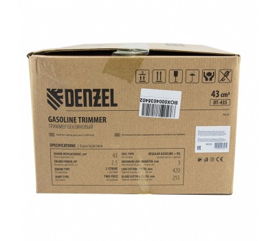Триммер бензиновый DT 43S, 43 см3, 2.5 л. с, разъемная штанга, состоит из 2 частей Denzel Триммер бензиновый DT 43S, 43 см3, 2.5 л. с, разъемная штанга, состоит из 2 частей Denzel