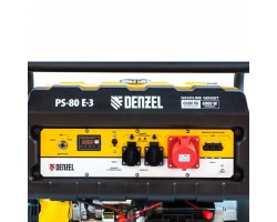 Генератор бензиновый PS 80 E-3, 6.6 кВт, 400 В, 25 л, электростартер Denzel-foto8