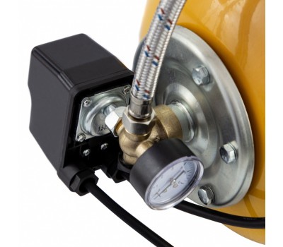 Насосная станция PS1000Х, 1000 Вт, 3500 л/ч, ресивер 24 л, подъем 44 м, нержавейка Denzel