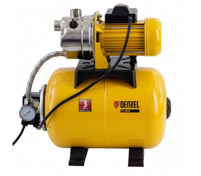 Насосная станция PS1000Х, 1000 Вт, 3500 л/ч, ресивер 24 л, подъем 44 м, нержавейка Denzel