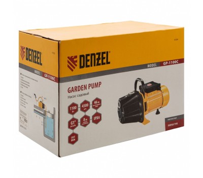 Садовый поверхностный насос GP1100C, 1100 Вт, 4500 л/ч, подъем 46 м, чугун Denzel Садовый поверхностный насос GP1100C, 1100 Вт, 4500 л/ч, подъем 46 м, чугун Denzel