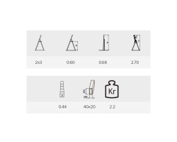 Стремянка Алюмет 3 ступени двухсторонняя алюминиевая-foto2