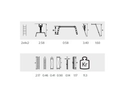 Подмости Алюмет 2*4*2 алюминиевые (SMS 242)-foto2