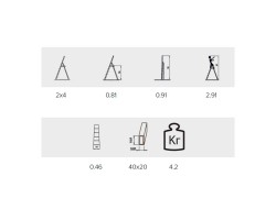 Стремянка Алюмет 4 ступени двухсторонняя стальная-foto2