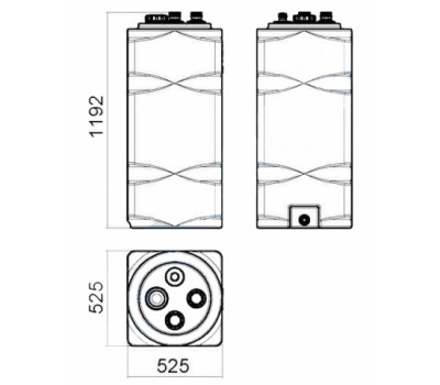 Бак топливный 250 л пластиковый (с обвязкой)