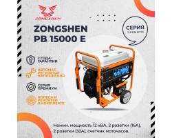 Бензиновый генератор Zongshen PB 15000 E-foto4