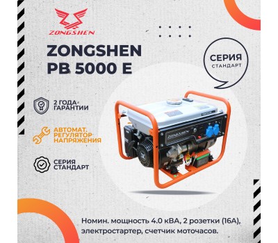 Бензиновый генератор Zongshen PB 5000 E