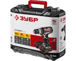 Дрель-шуруповерт 2 АКБ Зубр ДШЛ-141 КН серия СТАНДАРТ-foto19