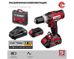 Аккумуляторная дрель-шуруповерт Зубр ДШЛ-185-22-foto4