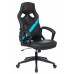 Кресло игровое Zombie DRIVER черный/голубой эко.кожа с подголов. крестовина пластик