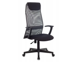 Кресло руководителя Бюрократ KB-8 темно-серый TW-04 TW-12 сетка/ткань с подголов. крестовина пластик