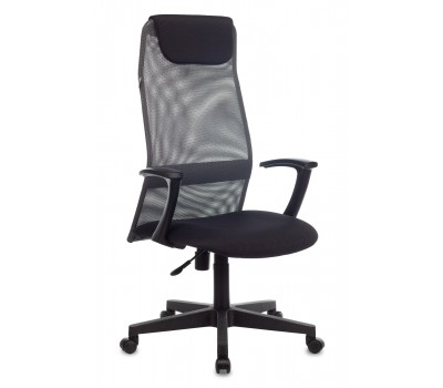 Кресло руководителя Бюрократ KB-8 темно-серый TW-04 TW-12 сетка/ткань с подголов. крестовина пластик
