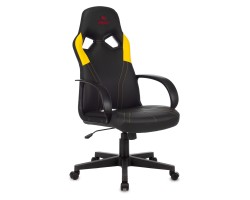 Кресло игровое Zombie RUNNER черный/желтый эко.кожа крестовина пластик
